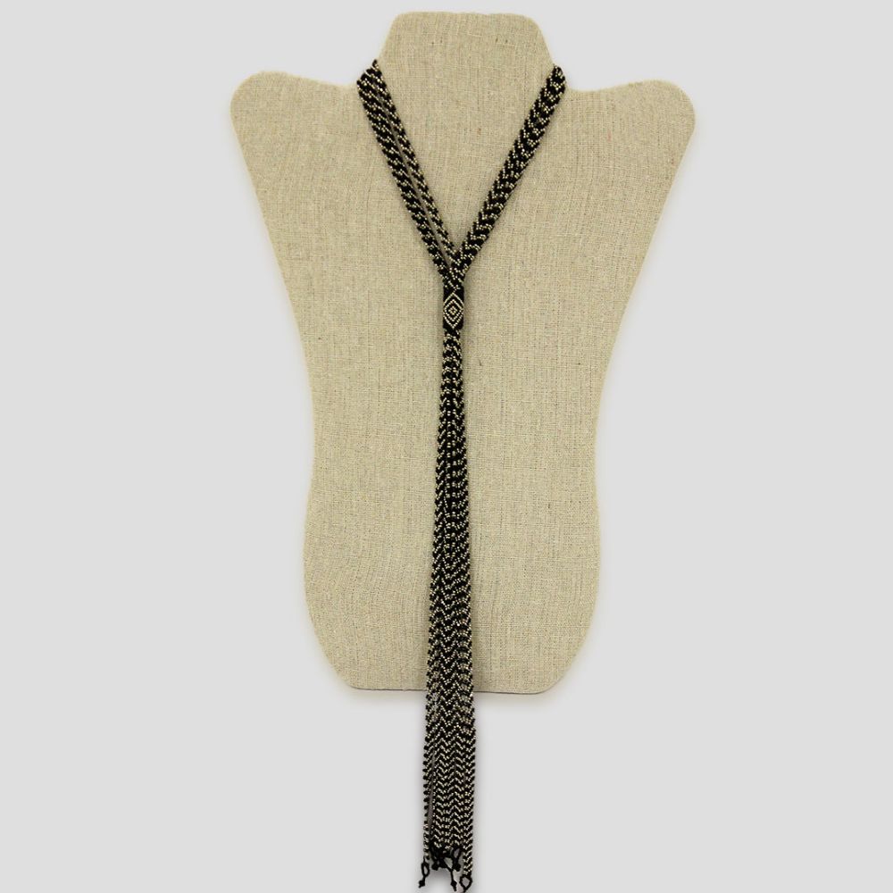 Collar corbatín platino-oscuro