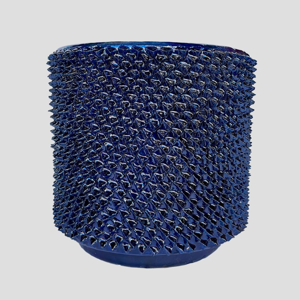 Maceta cilíndrica azul