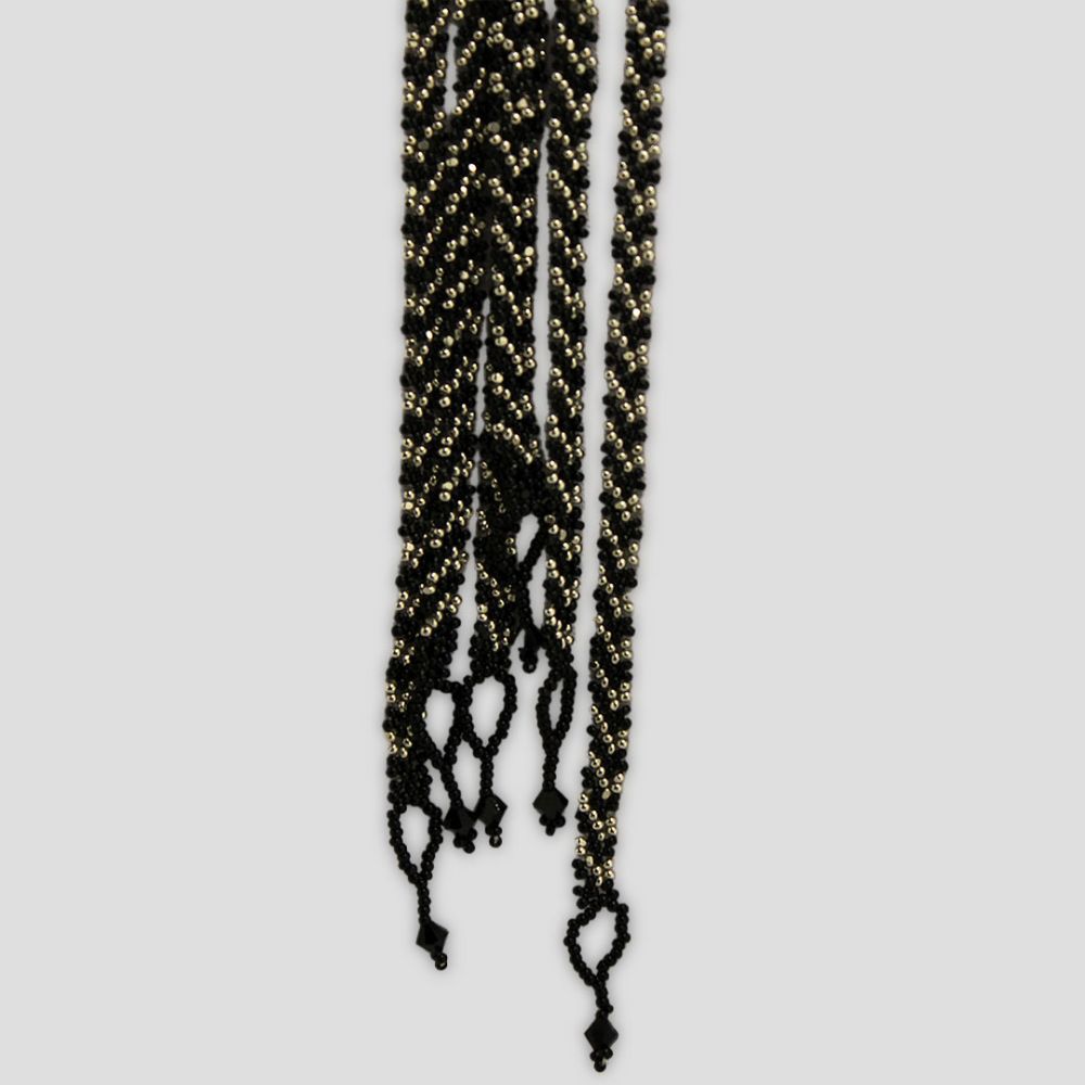 Collar corbatín platino-oscuro