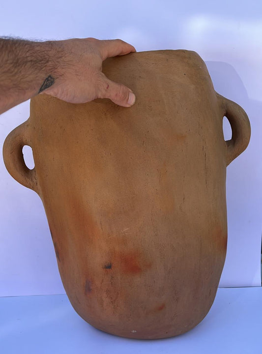 Jarrón cilindro de dos orejas