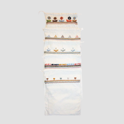 Set de 4 Bolsas Cham (1 Ch- 2 Med -1 Gde)Bordadas A Mano